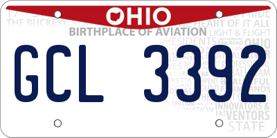 OH license plate GCL3392