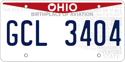 OH license plate GCL3404