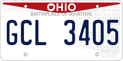 OH license plate GCL3405