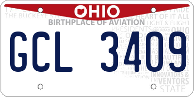 OH license plate GCL3409