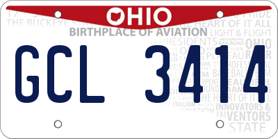 OH license plate GCL3414