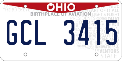 OH license plate GCL3415