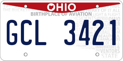 OH license plate GCL3421