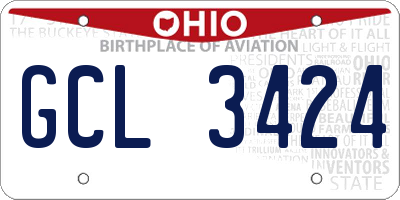OH license plate GCL3424
