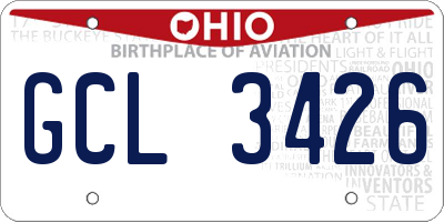 OH license plate GCL3426