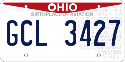 OH license plate GCL3427