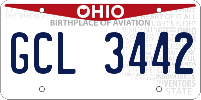 OH license plate GCL3442
