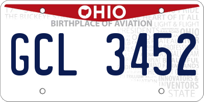 OH license plate GCL3452