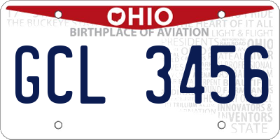 OH license plate GCL3456