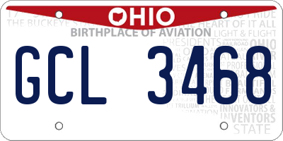 OH license plate GCL3468