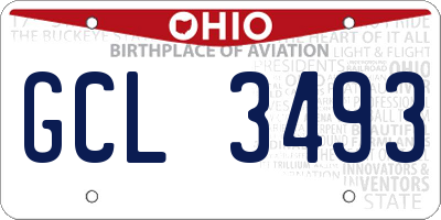 OH license plate GCL3493