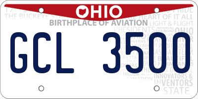 OH license plate GCL3500