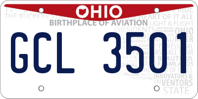 OH license plate GCL3501