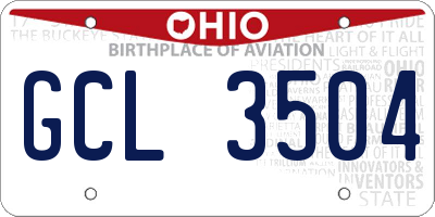OH license plate GCL3504