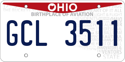 OH license plate GCL3511