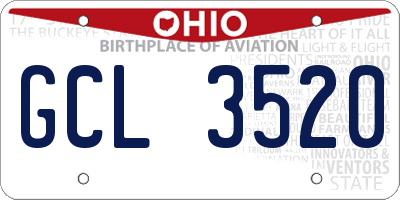 OH license plate GCL3520