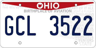 OH license plate GCL3522