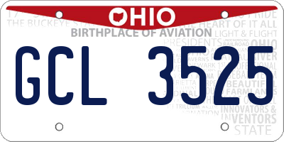 OH license plate GCL3525