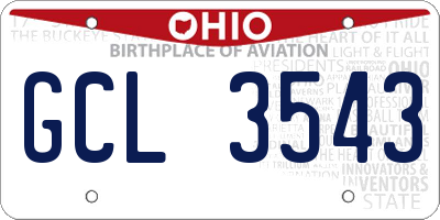 OH license plate GCL3543