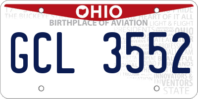 OH license plate GCL3552
