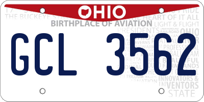 OH license plate GCL3562