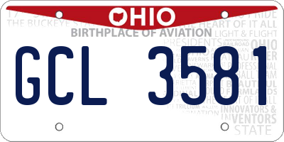 OH license plate GCL3581