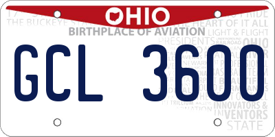 OH license plate GCL3600
