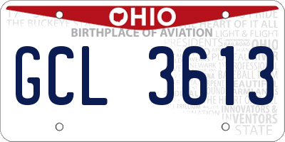 OH license plate GCL3613