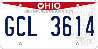 OH license plate GCL3614