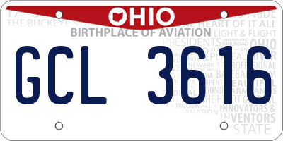OH license plate GCL3616