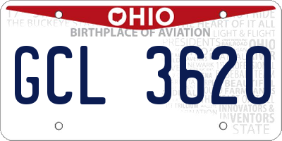 OH license plate GCL3620