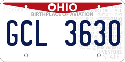 OH license plate GCL3630