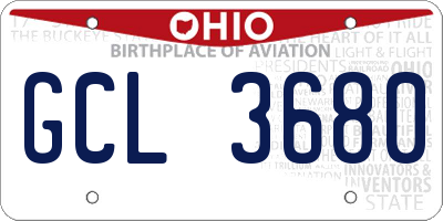 OH license plate GCL3680
