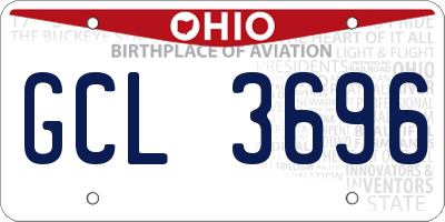 OH license plate GCL3696
