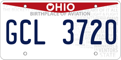 OH license plate GCL3720
