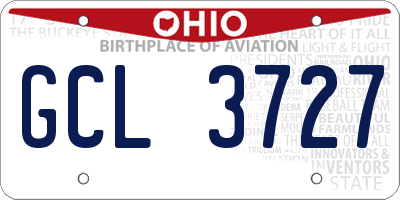OH license plate GCL3727