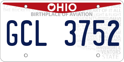 OH license plate GCL3752