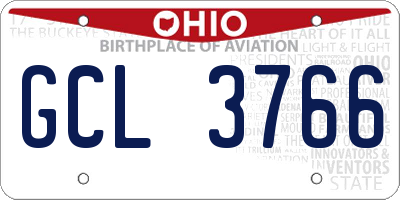 OH license plate GCL3766
