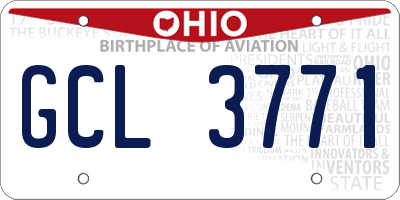 OH license plate GCL3771
