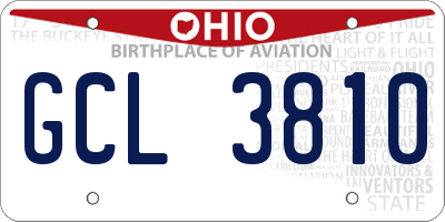 OH license plate GCL3810