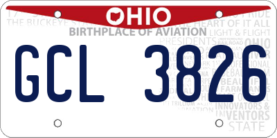 OH license plate GCL3826