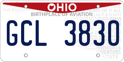 OH license plate GCL3830