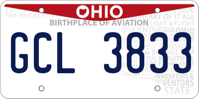 OH license plate GCL3833