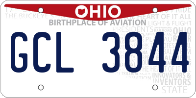 OH license plate GCL3844