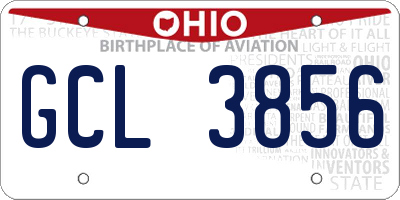 OH license plate GCL3856