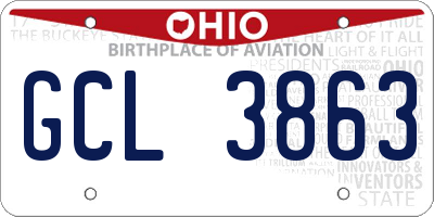 OH license plate GCL3863