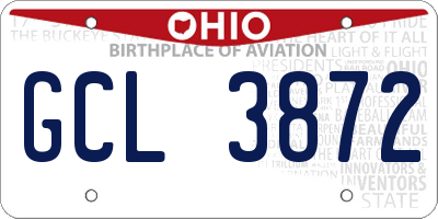 OH license plate GCL3872