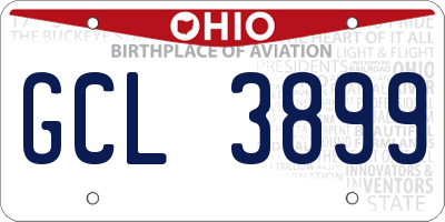 OH license plate GCL3899