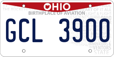OH license plate GCL3900