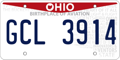 OH license plate GCL3914